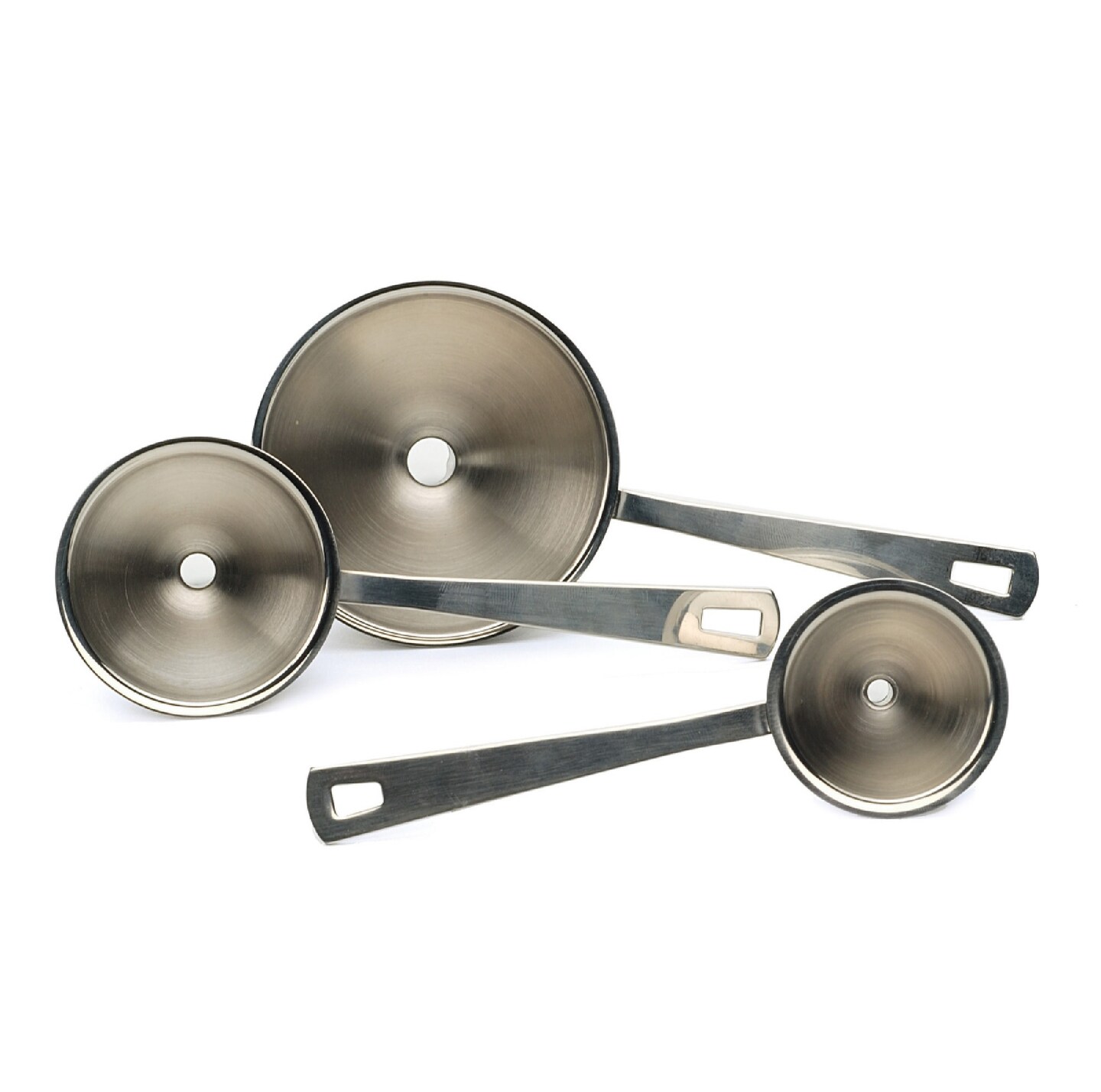 Contemporary Home Living Stainless Steel Mini Funnels - 6.25" - Silver - Set of 3