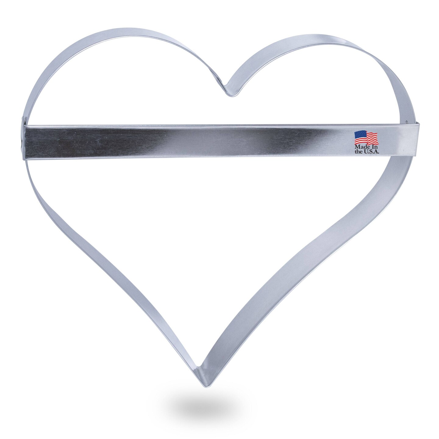 CookieCutter.Com Extra Large Heart with Brace 8 in Cookie Cutter - USA Made Tin Plate Steel