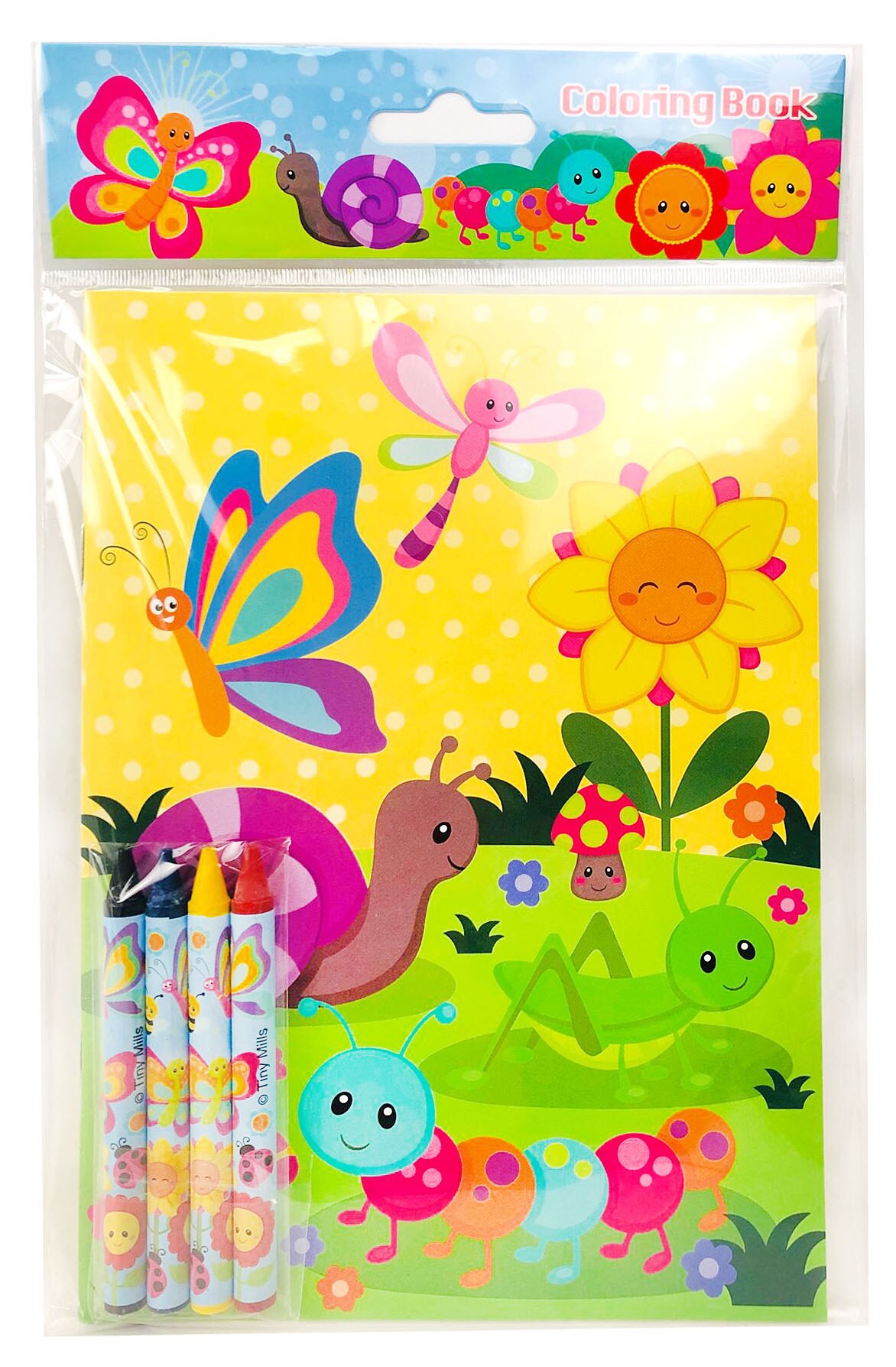 Tiny Mills Butterfly Spring Insect Coloring Books with Crayons Party Favors with 12 Coloring Books and 48 Crayons