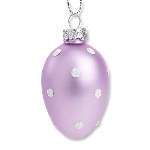 Lillian Vernon Pastel Frost Glass Easter Egg Ornaments - Set of 12, Holiday Home Decor, Spring Mini Tree Decorations, Outdoor &#x26; Indoor Use, 1.5 Inches x 2 Inches, 6 Colors
