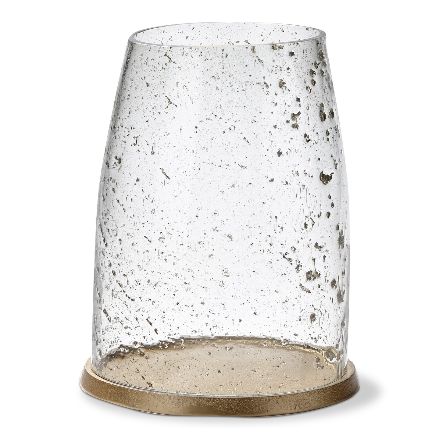 Pebble Clear Glass Hurricane Pillar Candle Holder Large, 8.0L x 8.0W x 10.8H Inches