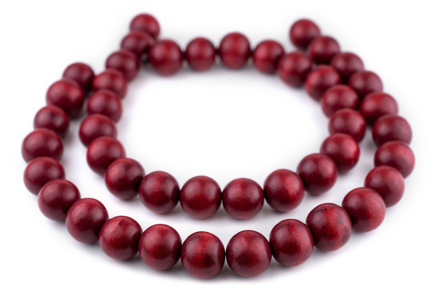 TheBeadChest 20mm Natural Round Wood Beads, Wooden Beads Loose Wood Spacer Beads for DIY Jewelry Making, 4 Sizes (8mm, 10mm, 12mm, 20mm) - Red