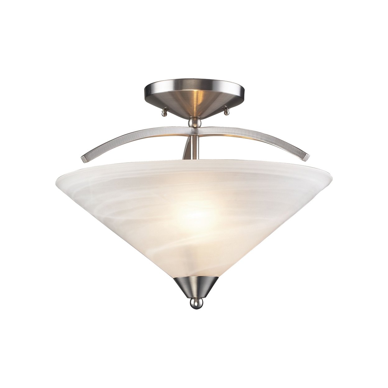 Elk Showroom Elysburg 16 Wide 2-Light Semi Flush Mount - Satin Nickel ...