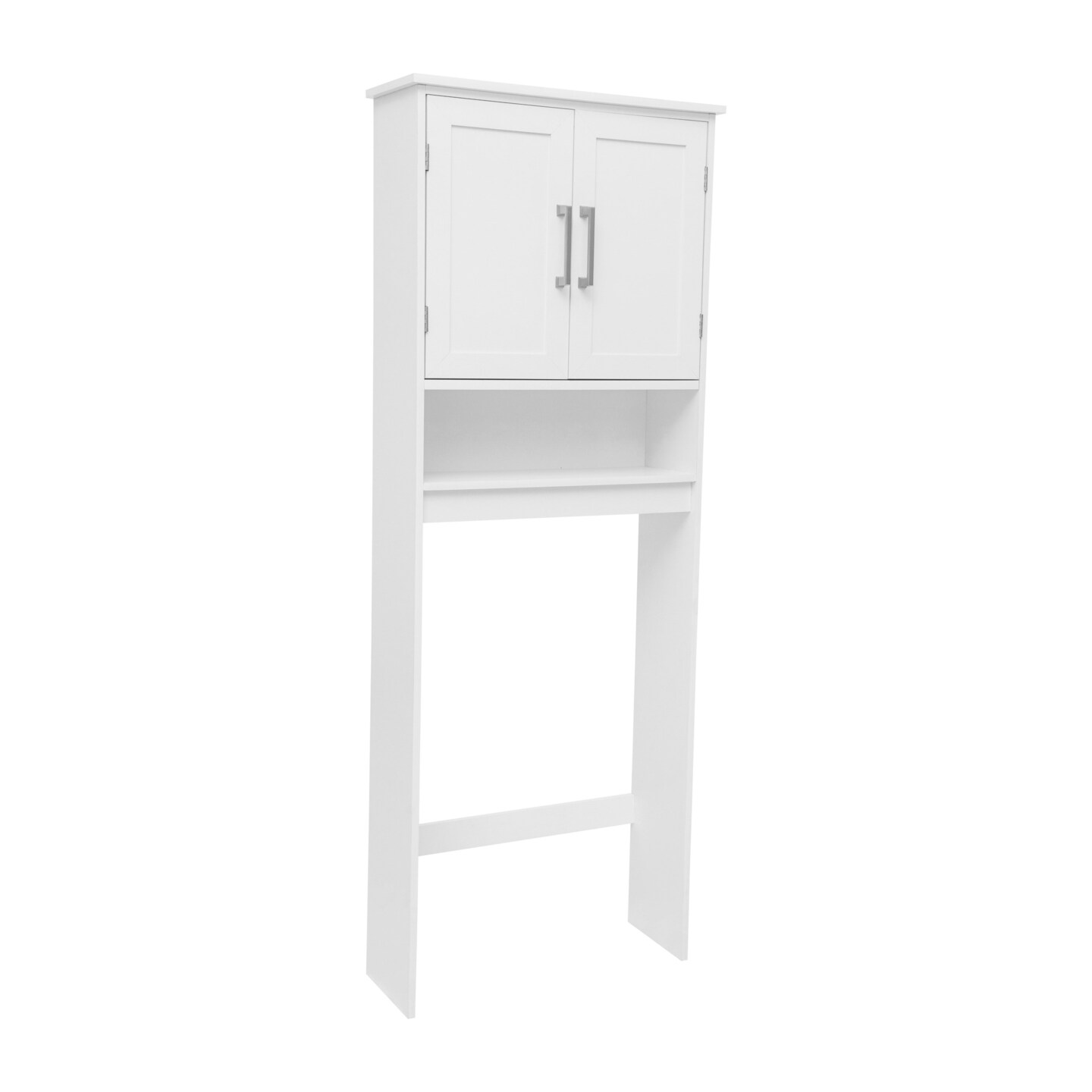 Merrick Lane Vigo Over the Toilet Bathroom Organizer with Shelves and Magnetic Closure Doors