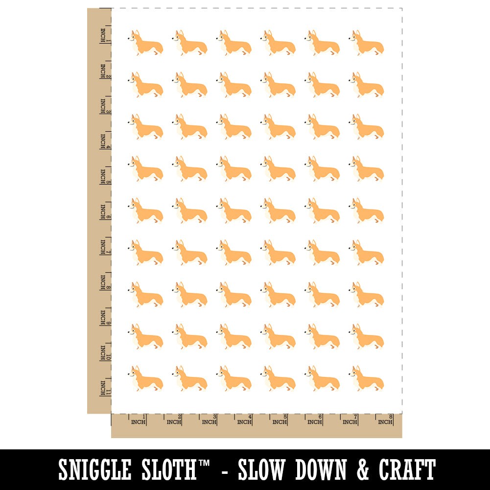 Pembroke Welsh Corgi Dog Solid Temporary Tattoo Water Resistant Fake Body Art Set Collection (1 Sheet)