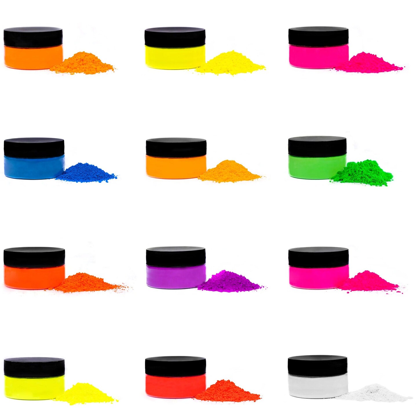 Rolio Fluorescent Neon Powder - 10g 12 Colors Set