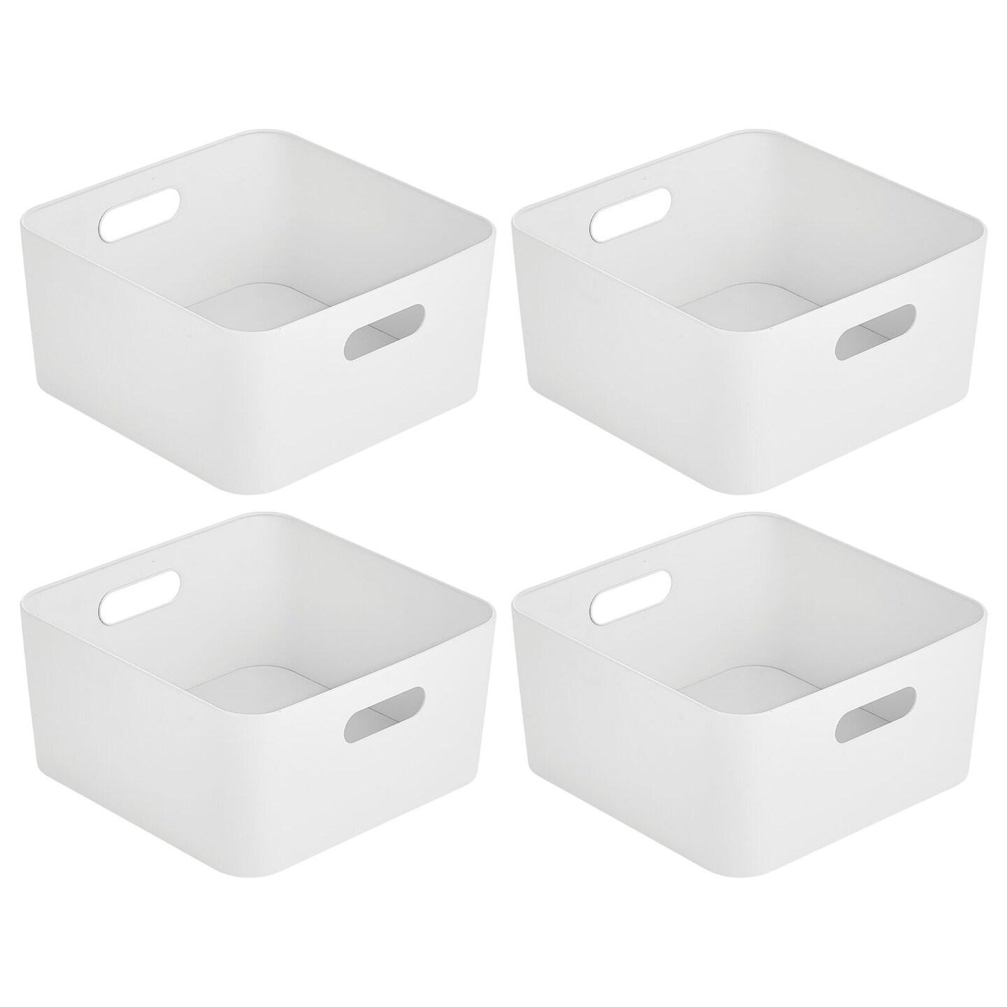 mDesign Medium Metal Kitchen Storage Container Bin Basket with Handles