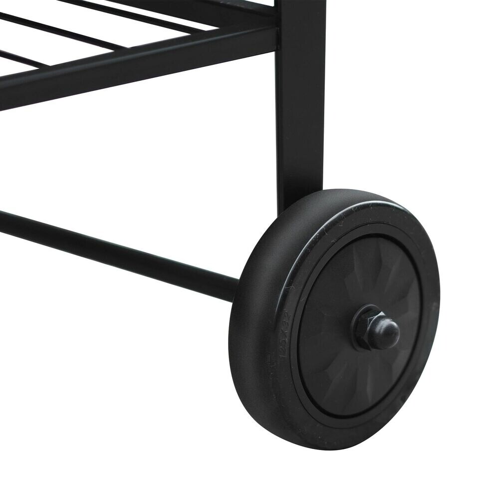 Outdoor Rolling Planter Storage Box Metal Frame with Extra Mesh Tires Black