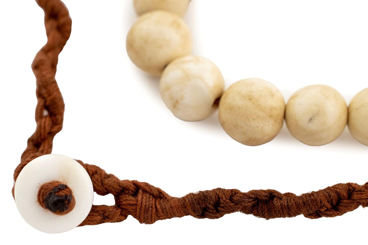 Naga Conch Shell Beads - Full Strand of Genuine Natural Ocean Seashell Beads from Nepal - The Bead Chest (Round 10mm, Vintage)