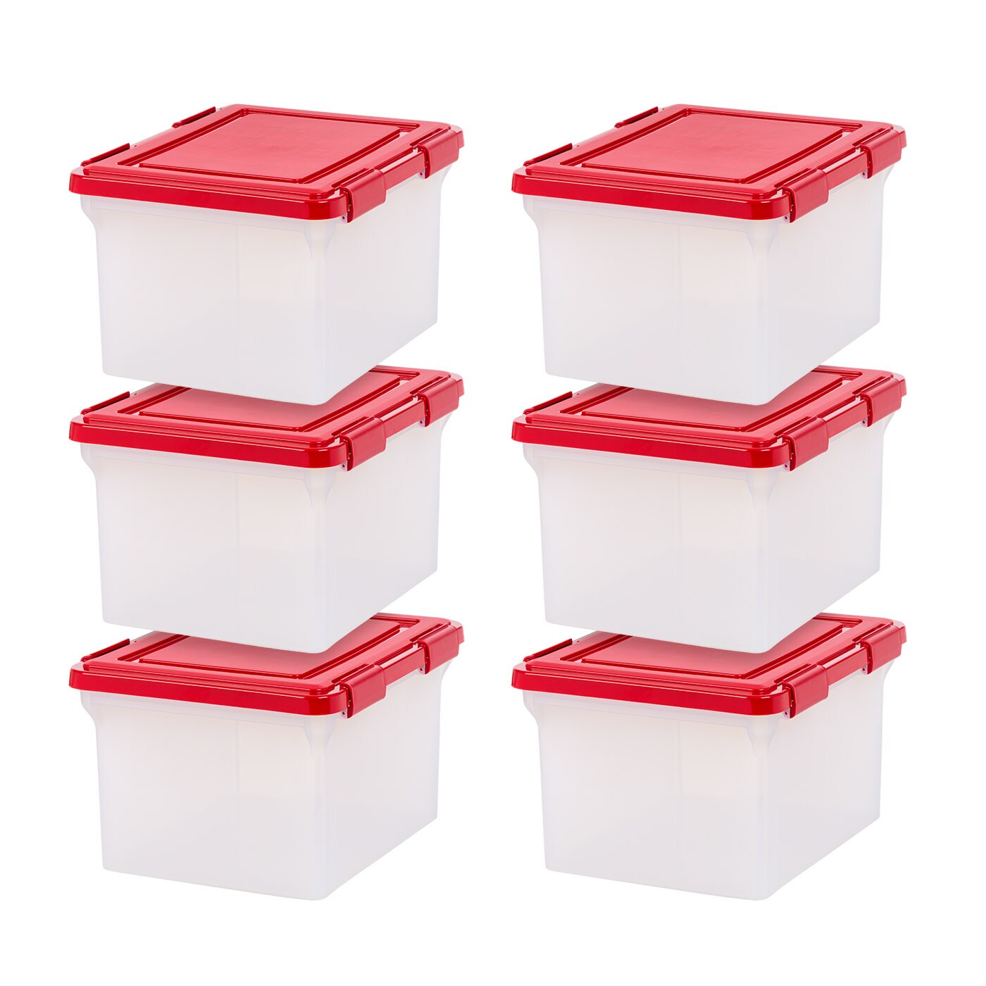 IRIS USA 6Pack 32qt WeatherPro Light and Garland Storage Box Container with 4 Inserts
