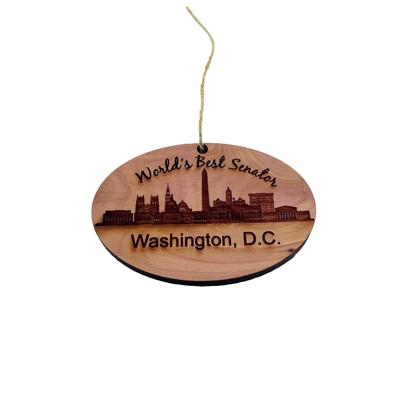 Worlds Best Senator Washington DC - Cedar Ornament Worlds Best Senator Washington DC - Cedar Ornament