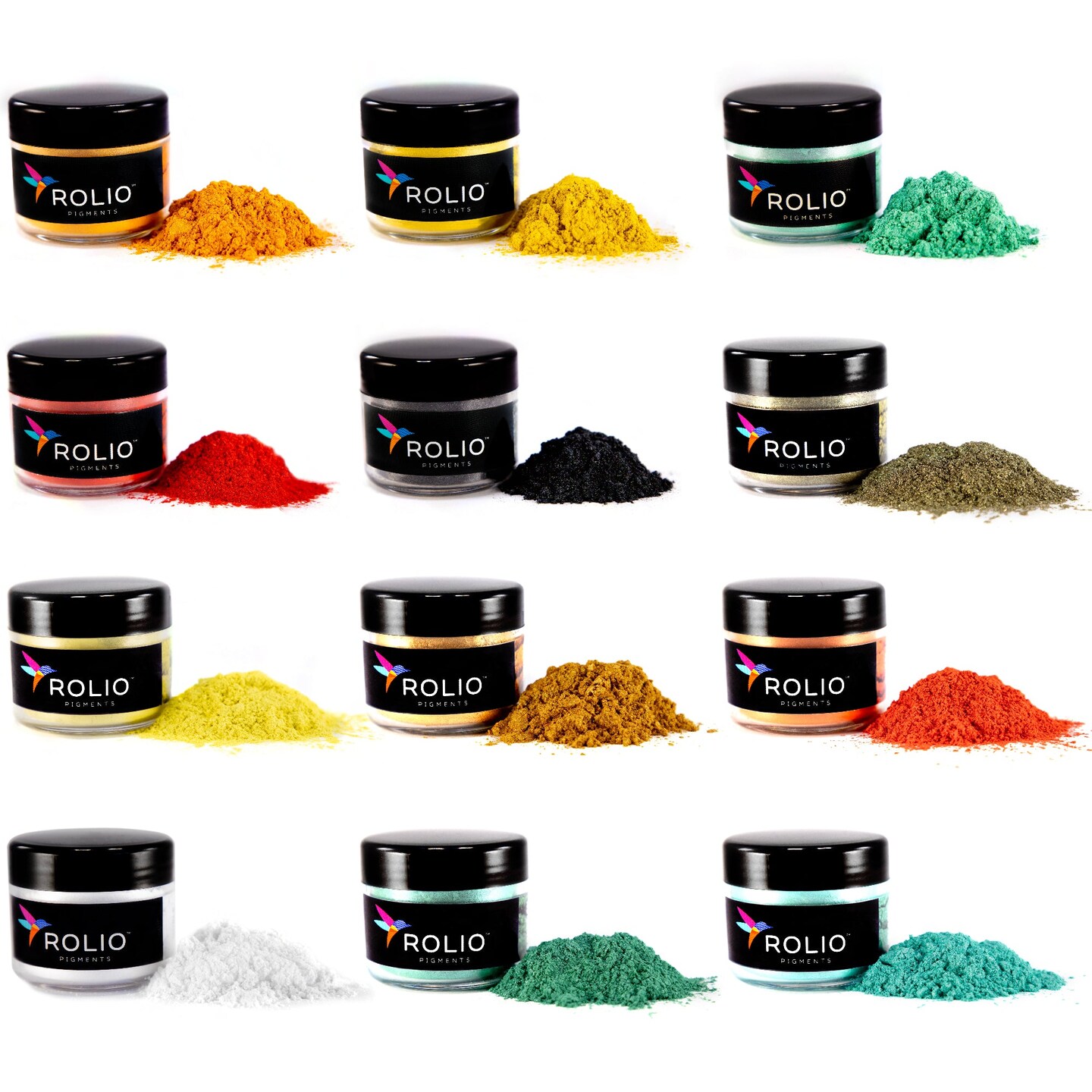 Rolio Mica Powder - Autumn Hues 12 Color Set - 10g Jars