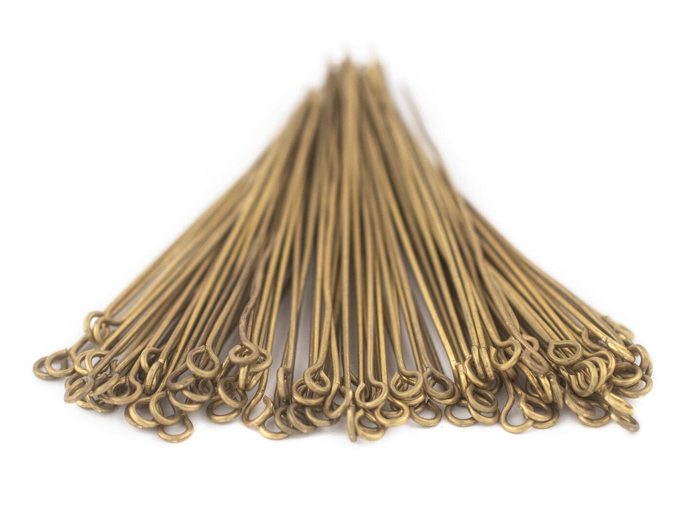 TheBeadChest Brass 21 Gauge 2.5 Inch Eye Pins (Approx 100 pieces)