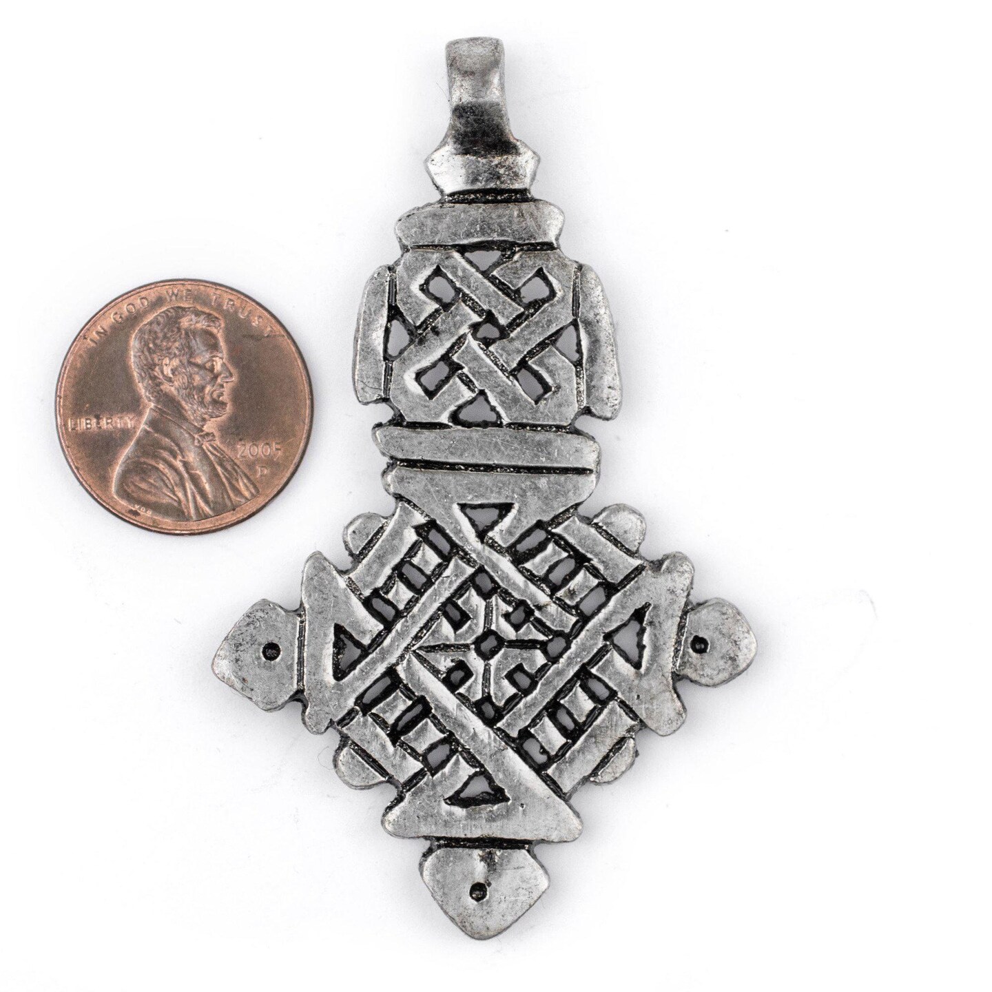 Silver Ethiopian Coptic Cross Pendant, African Abyssinian Design, Orthodox Christian Pendant for Jewelry, The Bead Chest