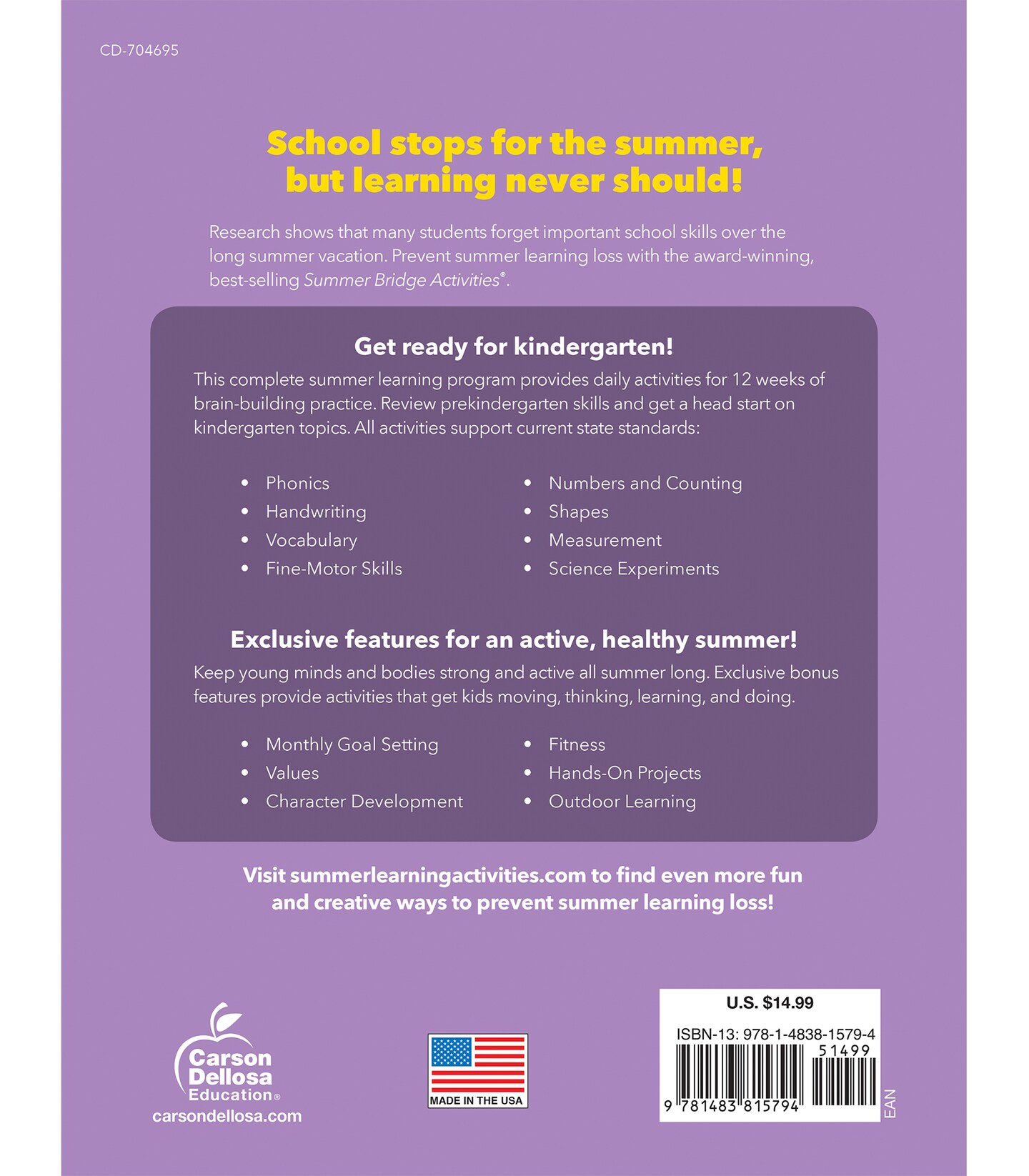 Summer Bridge Activities Preschool to Kindergarten Workbooks, PreK & K Toddler Activity Book With Phonics, Math, Science, Handwriting Practice, Early Learning Skills, and Flash Cards