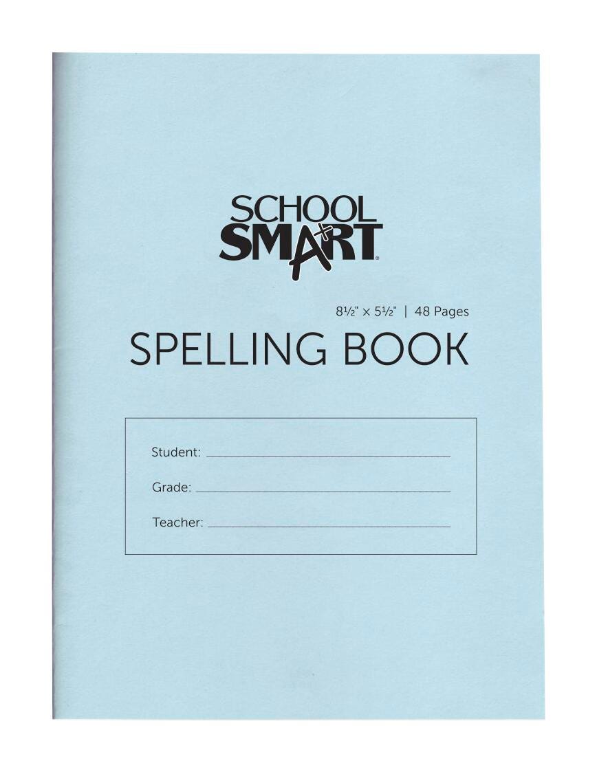 School Smart Spelling Blank Book, 5-1/2 x 8-1/2 Inches, 48 Pages, Pack of 24