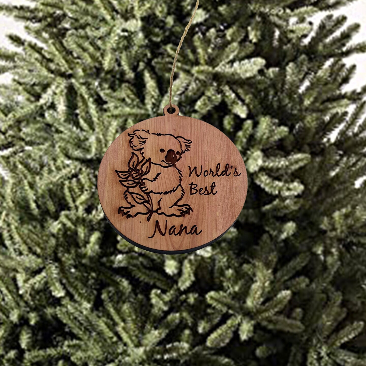 Koala Worlds Best Nana - Cedar Ornament Koala Worlds Best Nana - Cedar Ornament