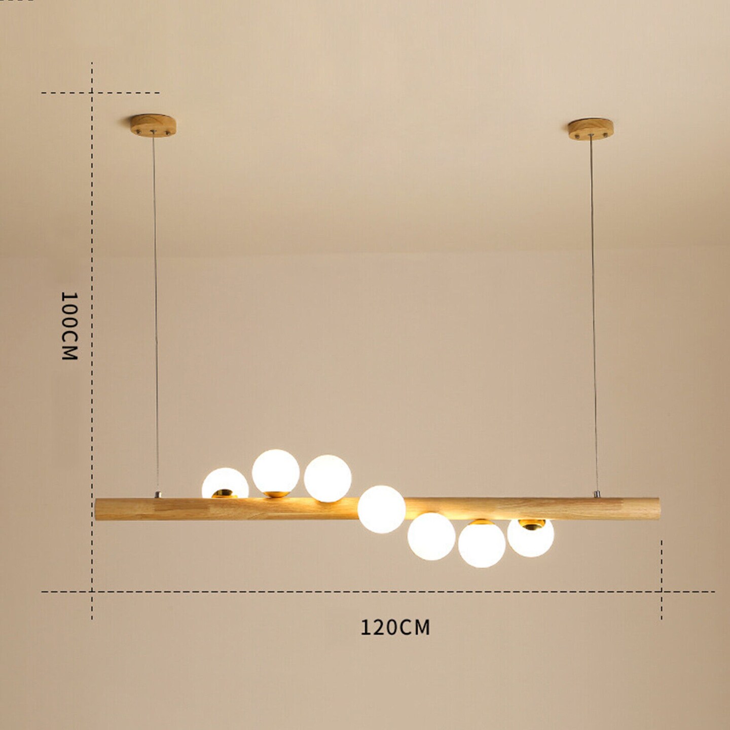 Kitcheniva 7 Head Modern Linear Glass Bubble Chandelier