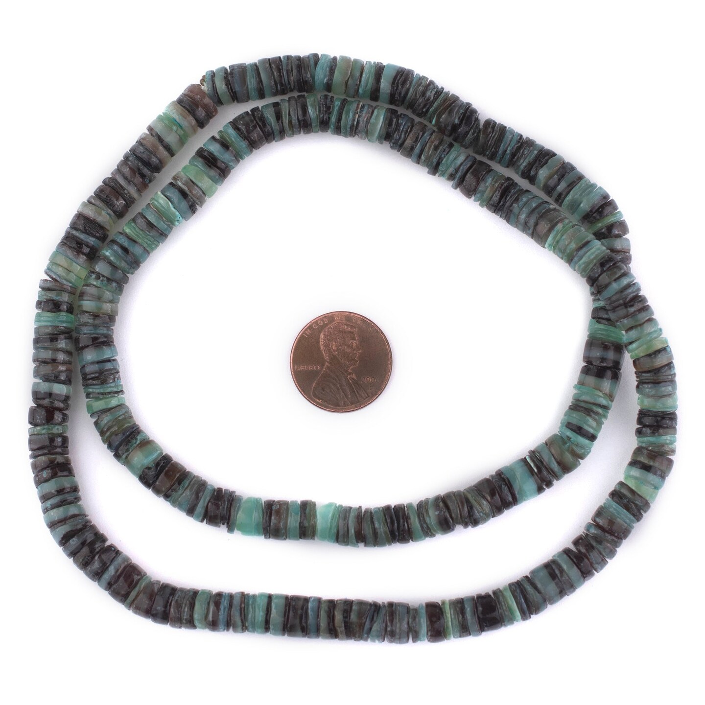 TheBeadChest Mint Green Natural Shell Heishi Beads (8mm)