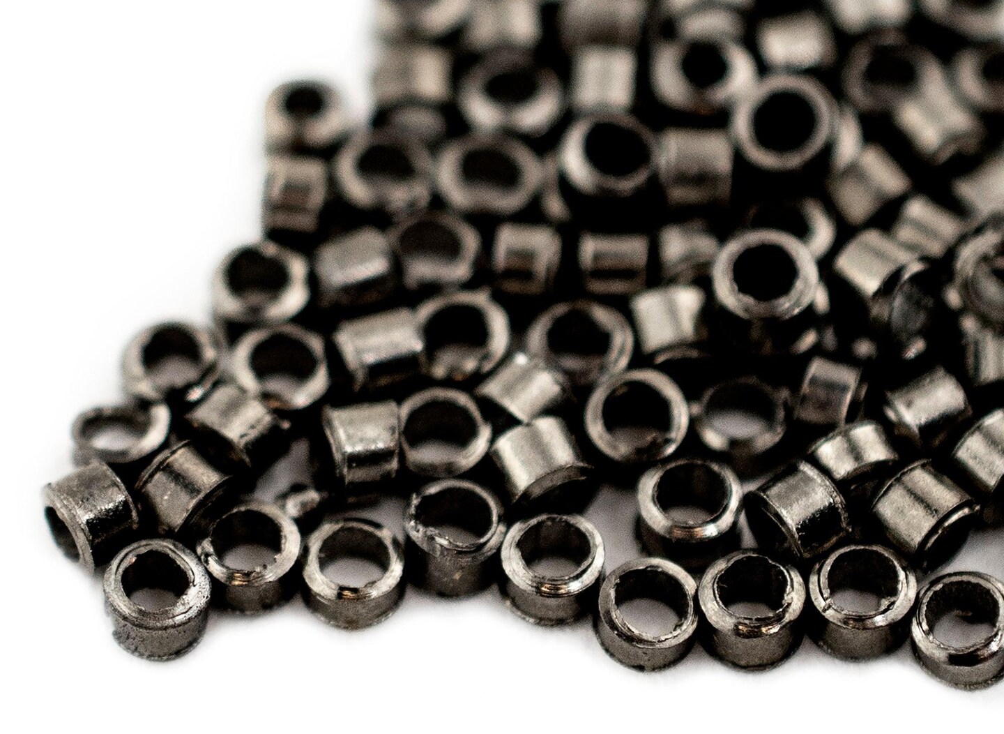 TheBeadChest Gunmetal Tube Crimp Beads (1.5mm, Set of 100)