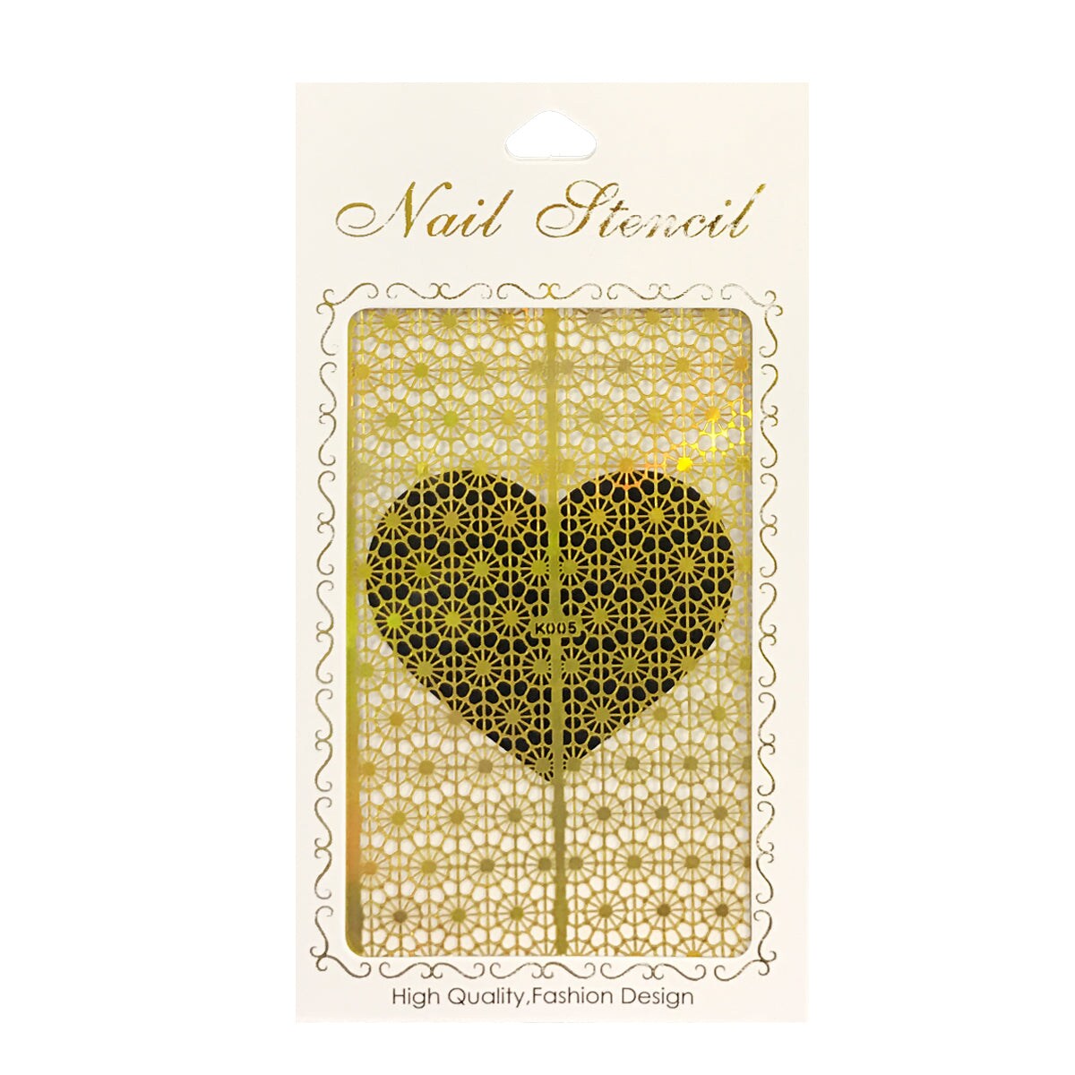 Wrapables Gold Nail Art Guide Large Nail Stencil Sheet - Web