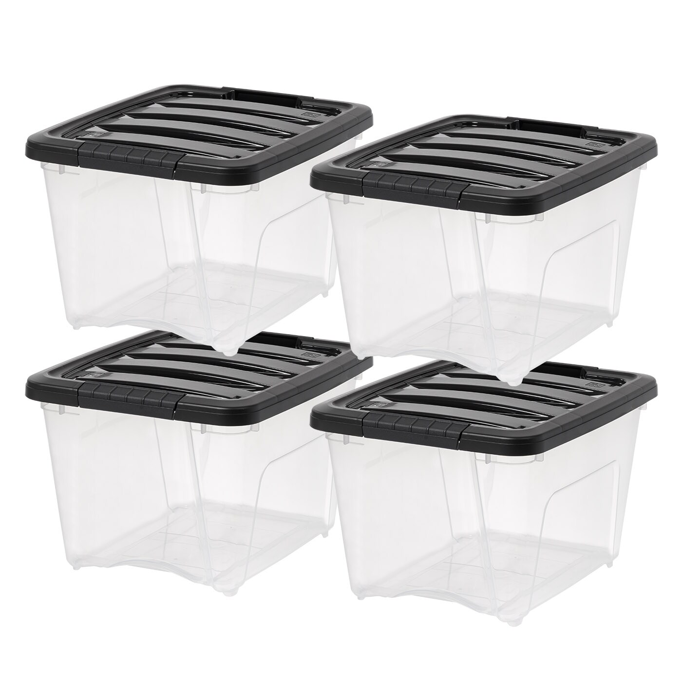 IRIS USA 19qt Plastic Storage Bin with Lid and Secure Latching Buckles ...