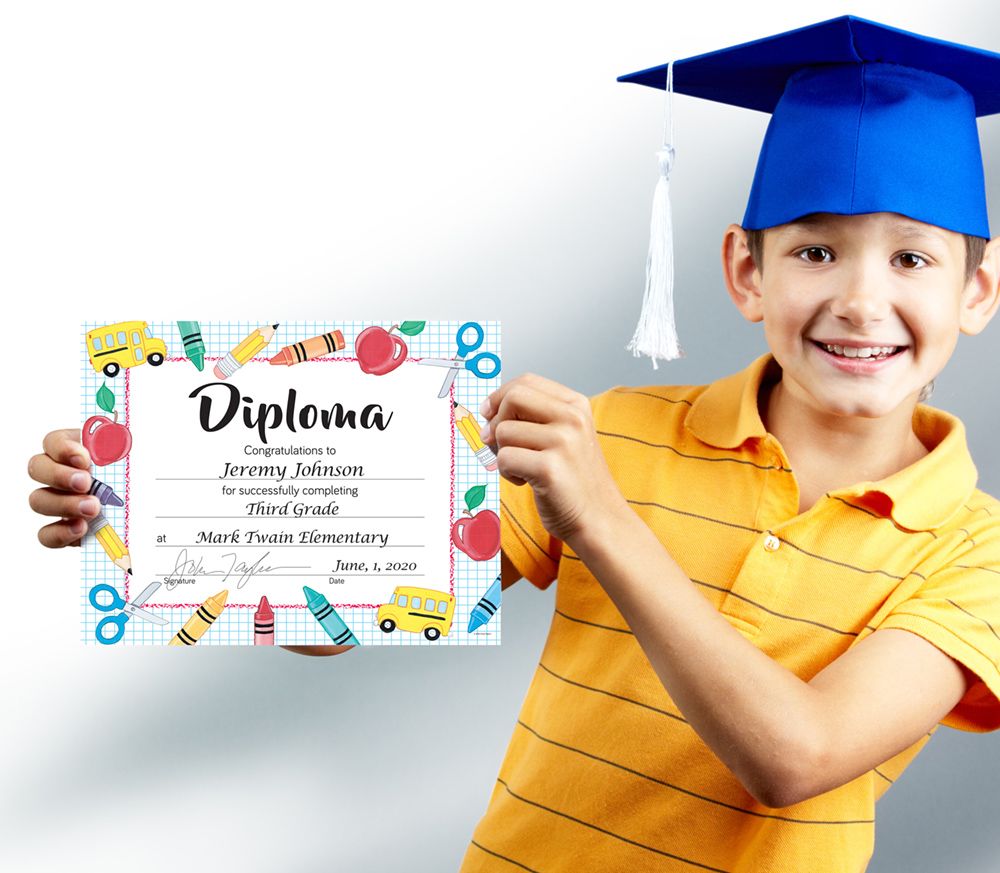 Great Papers! Certificate, Grade School Diploma, 8.5&#x22; x 11&#x22;, Printer Compatible, 15 count