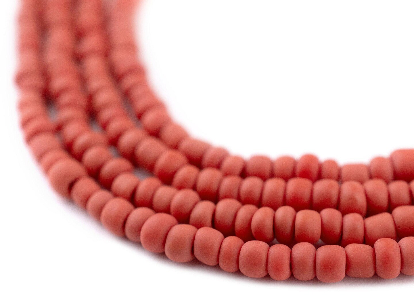 TheBeadChest Red Matte Glass Seed Beads (3mm) - 24 inch Strand of Quality Glass Beads