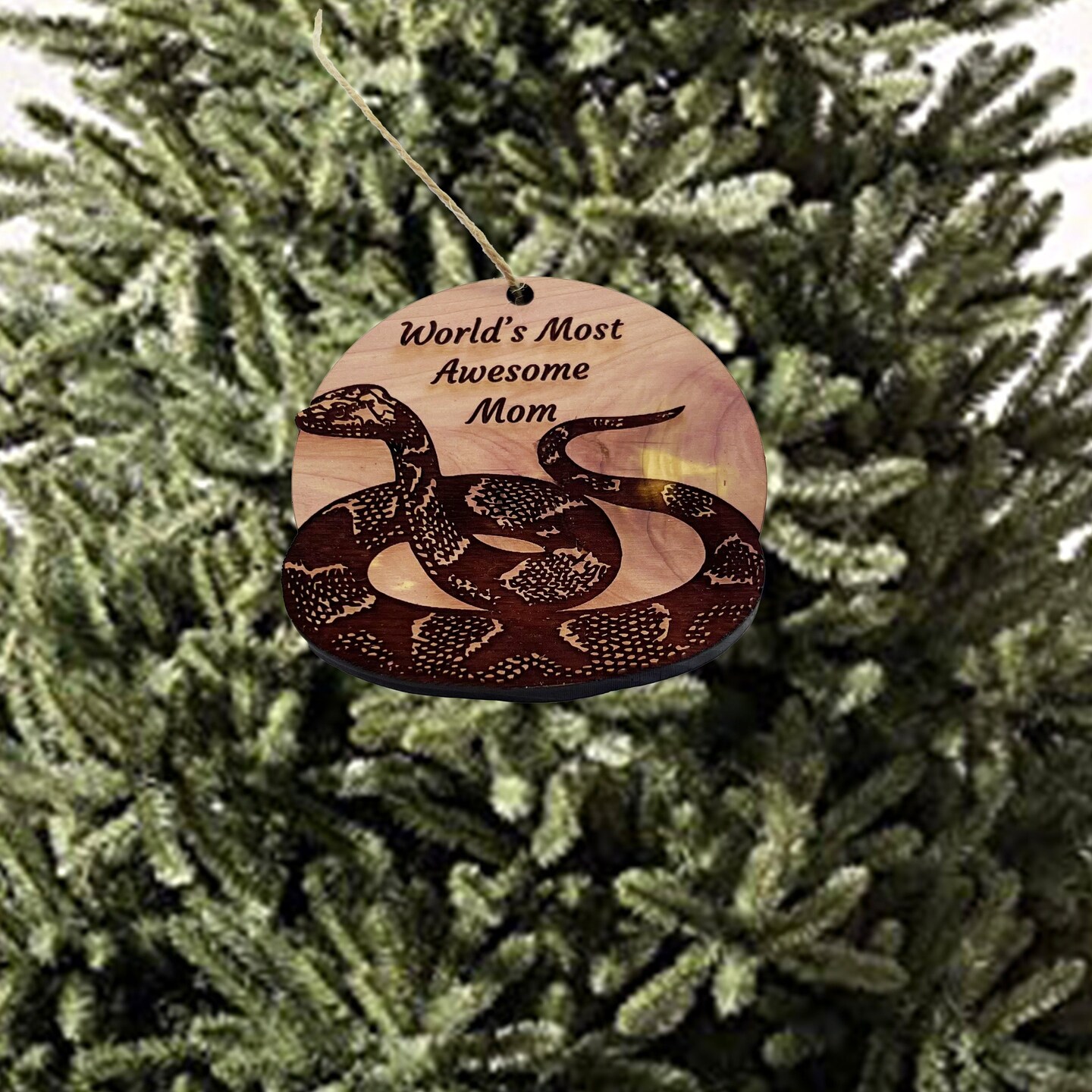 Worlds Most Awesome Snake Snake - Cedar Ornament