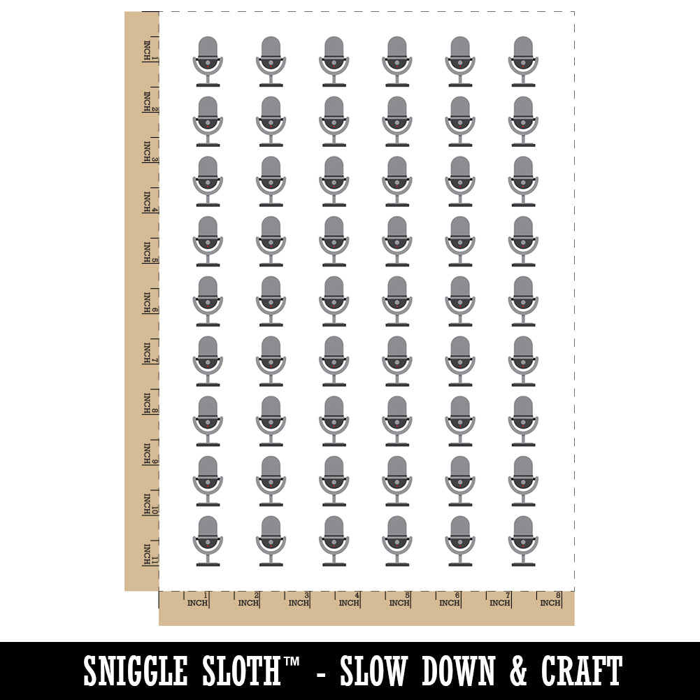 Podcast Broadcast Microphone Temporary Tattoo Water Resistant Fake Body Art Set Collection (1 Sheet)