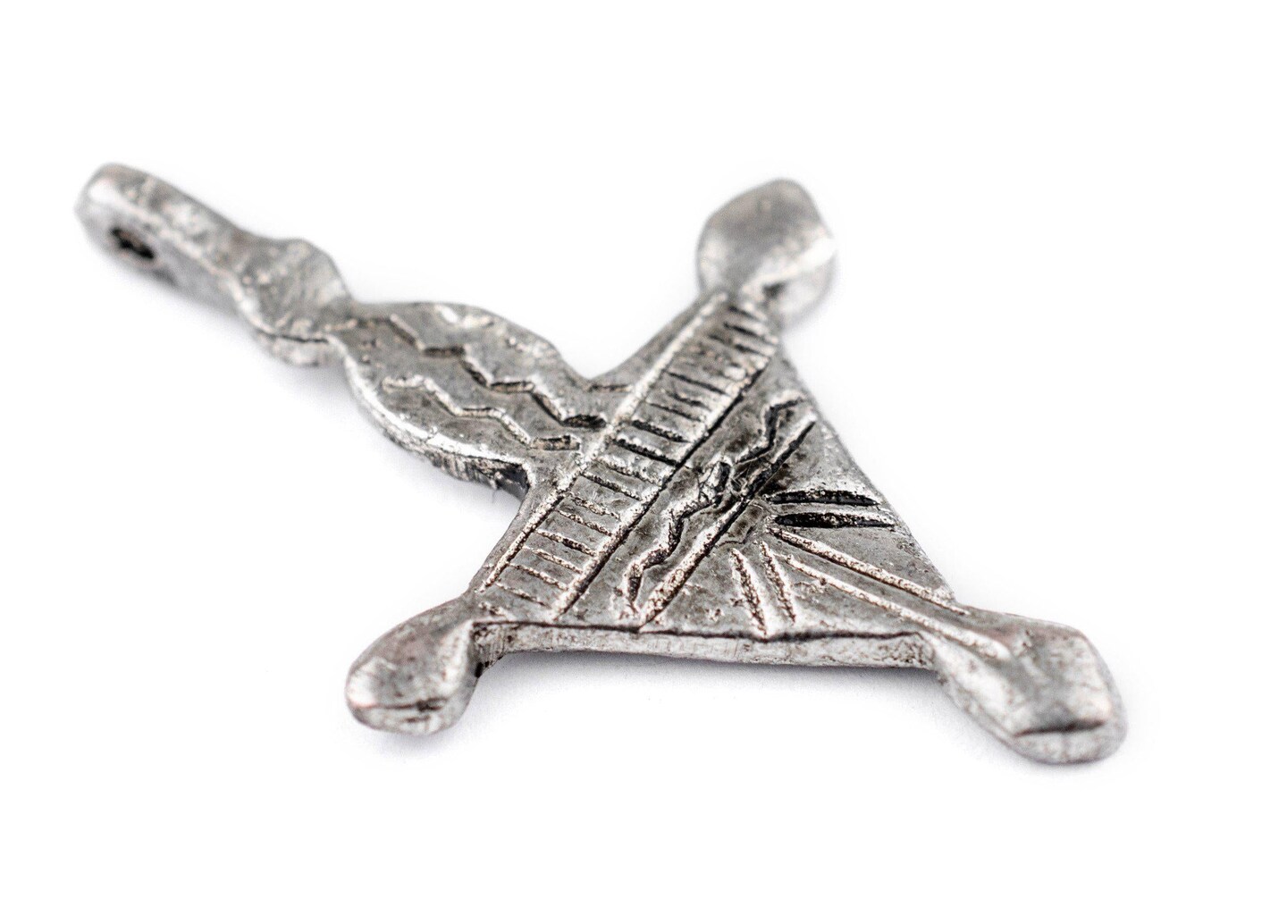 TheBeadChest Tchintabaradene Silver Moroccan Tuareg Cross Pendant: North African Tribal Berber Moroccan Sahara Pendant for Jewelry