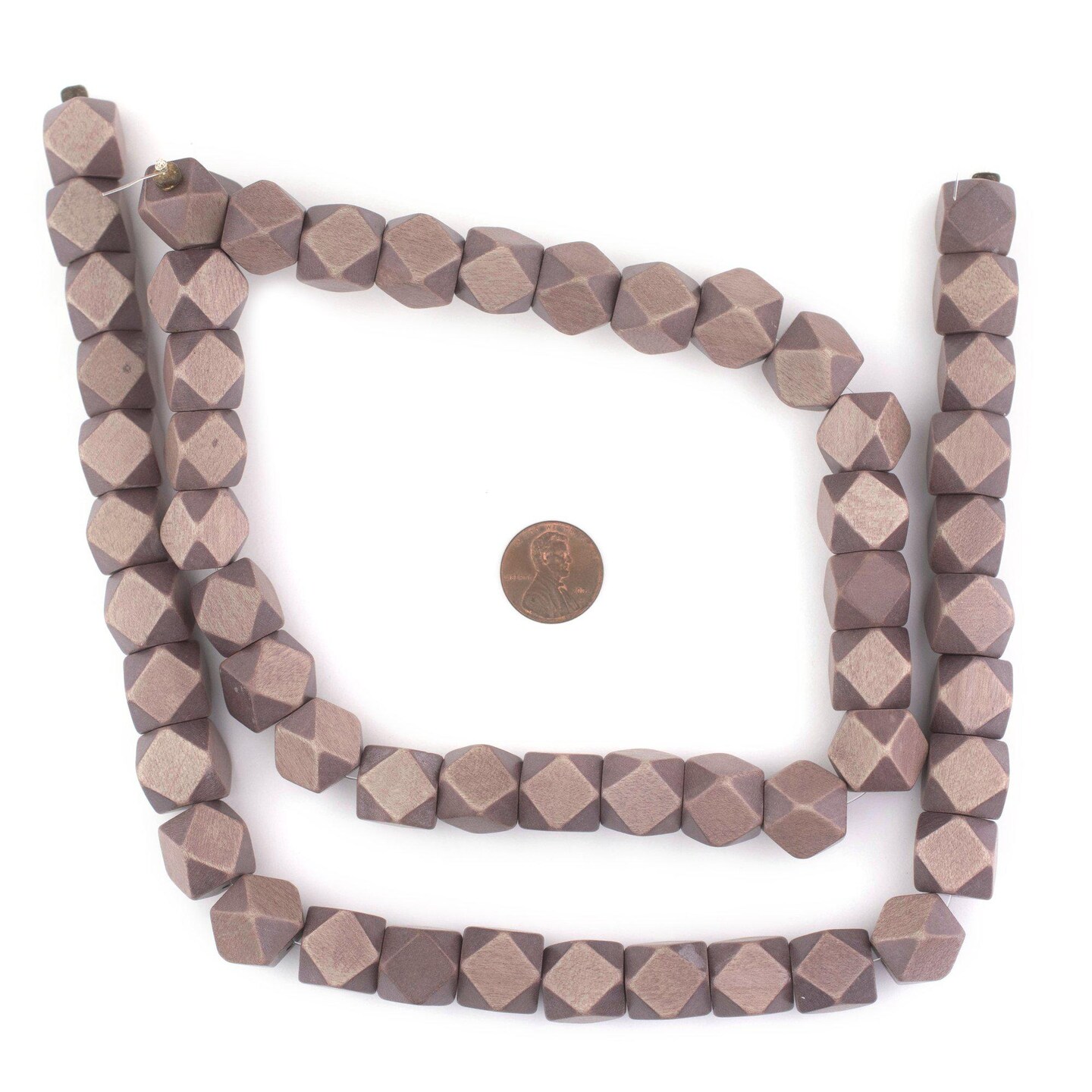 TheBeadChest Brown Cornerless Cube Wood Beads: 15mm Diamond Cut Natural Organic Beads for Jewelry Making
