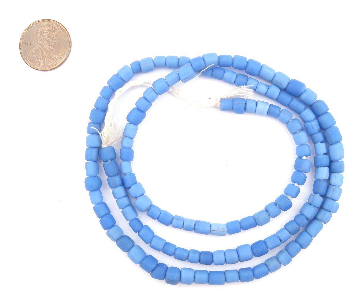 TheBeadChest Indonesian Glass Beads, Small Java Bali 4mm Spacers Jewelry Making Supplies for Necklaces, Bracelets, DIY Crafts (Dodger Blue)