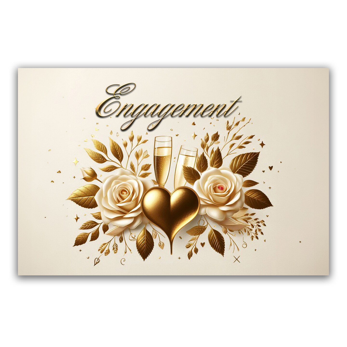 A Champaign Cheers to Your Engagement Wooden Postcard