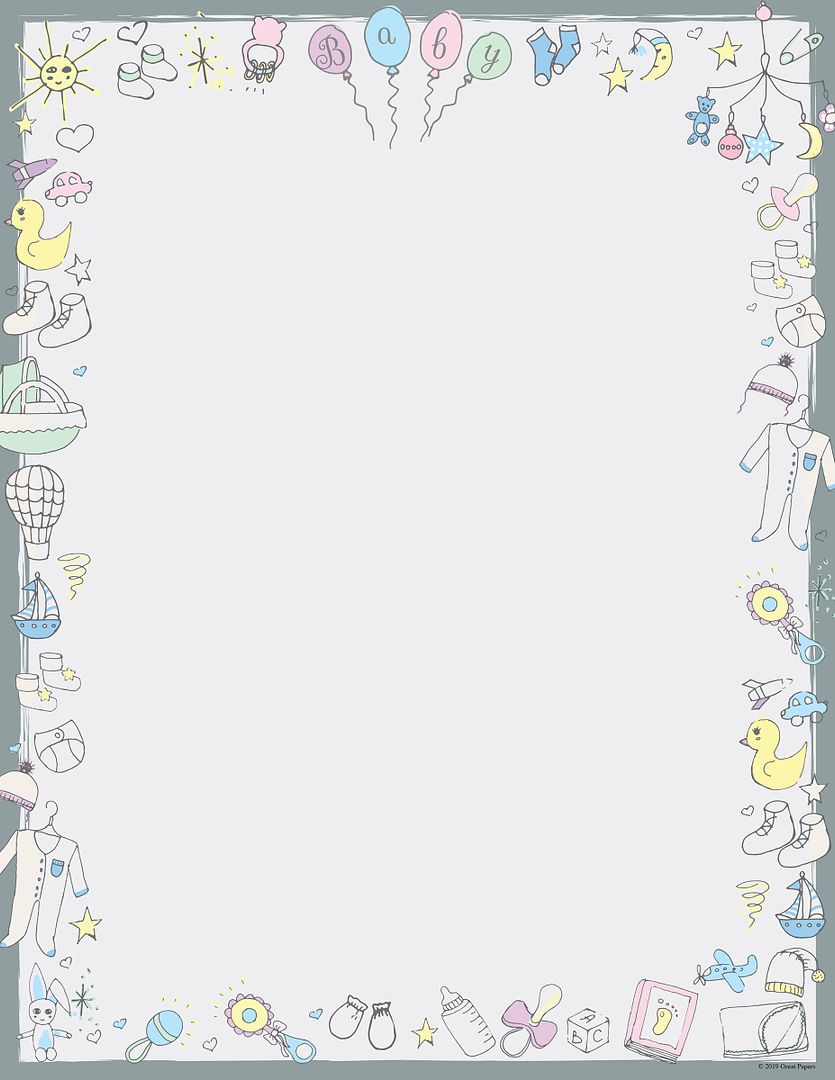 Great Papers! Baby Time Stationery Letterhead, Invitations and Announcements, Printer Friendly, 8.5"x11", 80 Pack