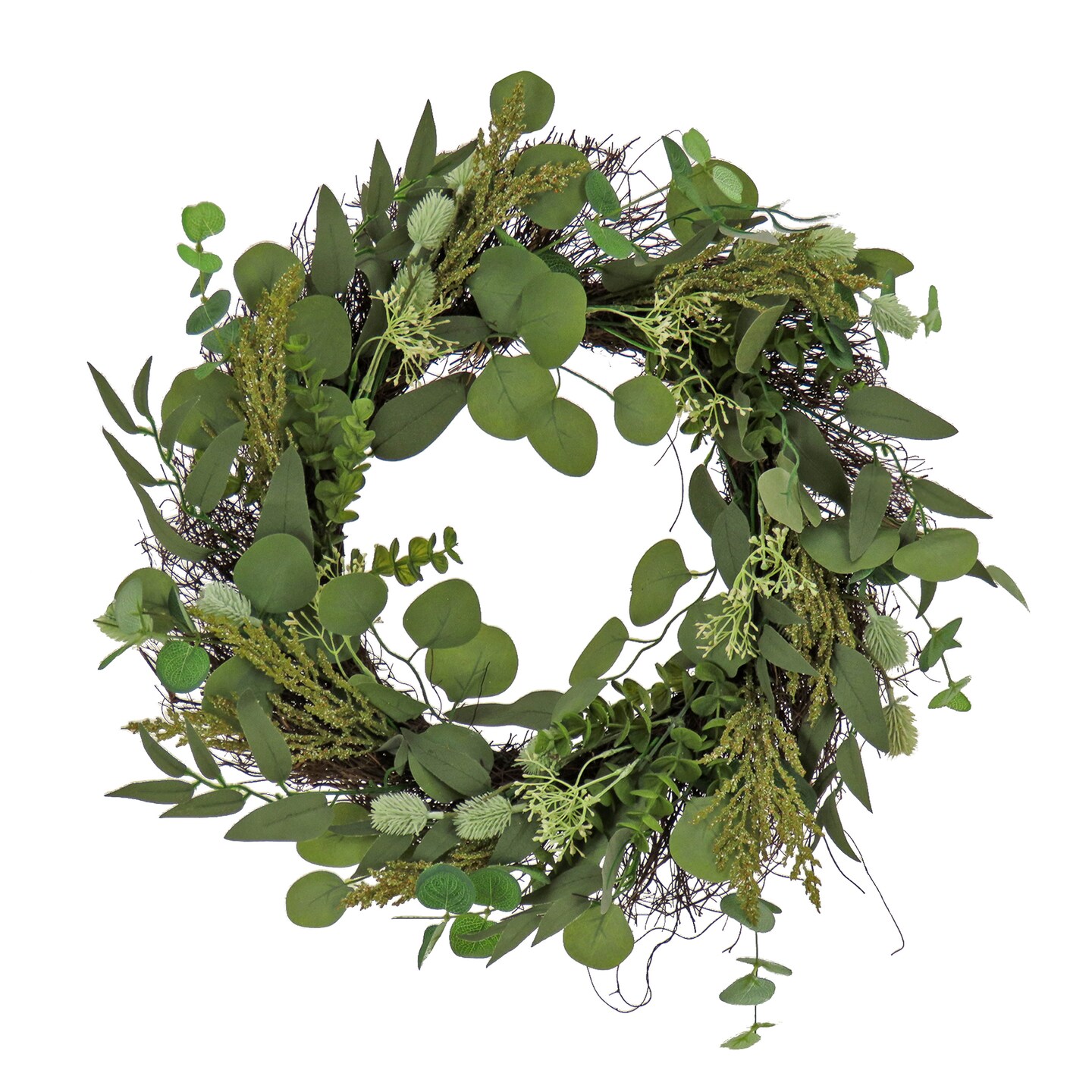 22&#x22; Eucalyptus and Baby&#x2019;s Breath Spring Wreath