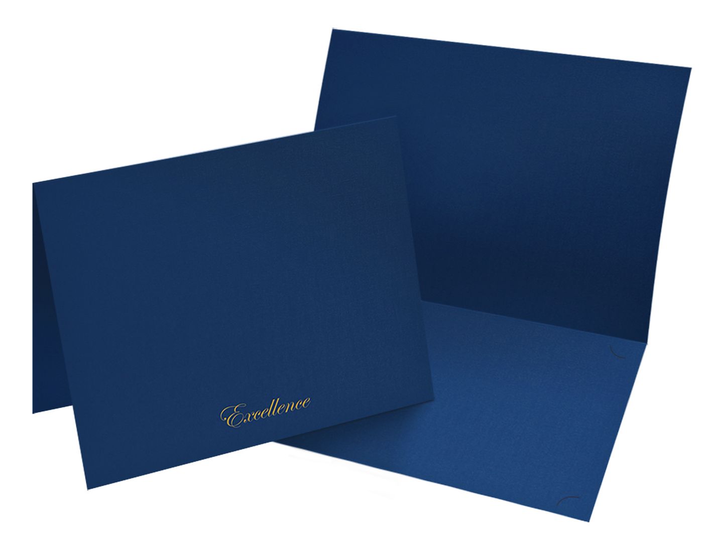 Great Papers! Certificate Cover with Gold Foil, Excellence, Navy, 12&#x22; x 9.375&#x22;(folded) with Die-Cuts for 8.5&#x22; x 11&#x22; Document, 5 Count