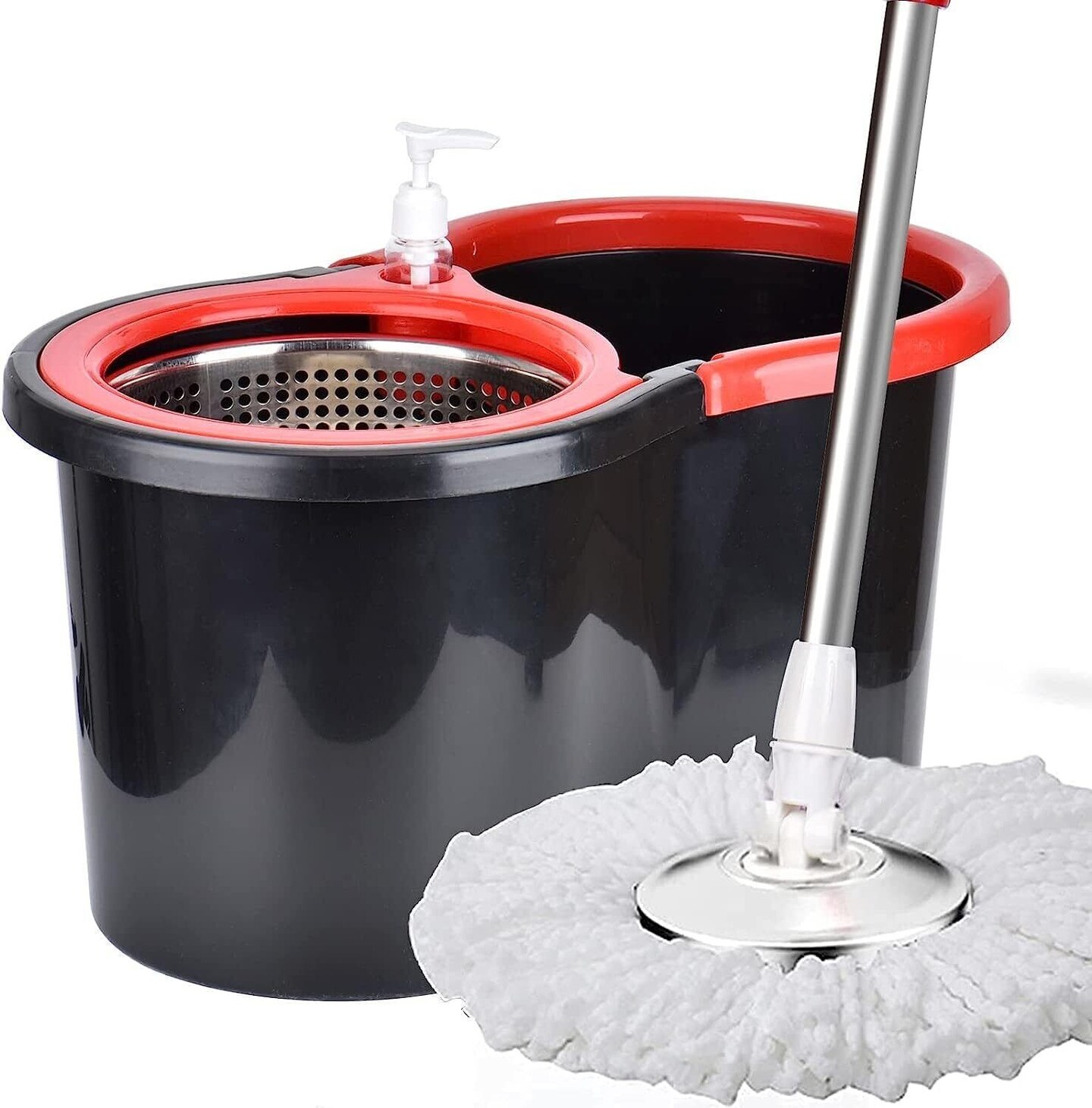 Kitcheniva 360&#xB0; Spin Mop And Bucket With Wringer Plus 3 Microfiber Refills Set