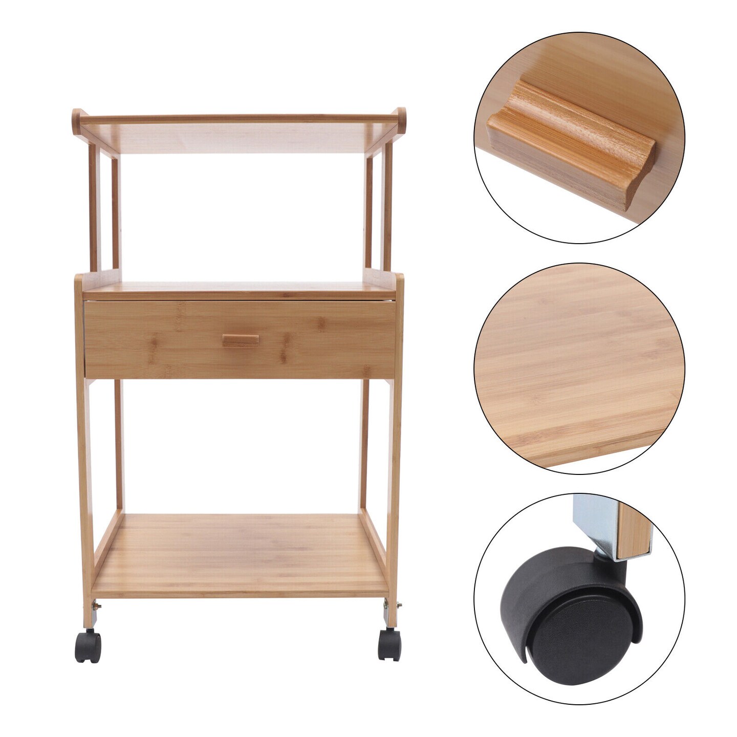 Kitcheniva 3-layer Mobile Printer Rolling Cart With Wheels