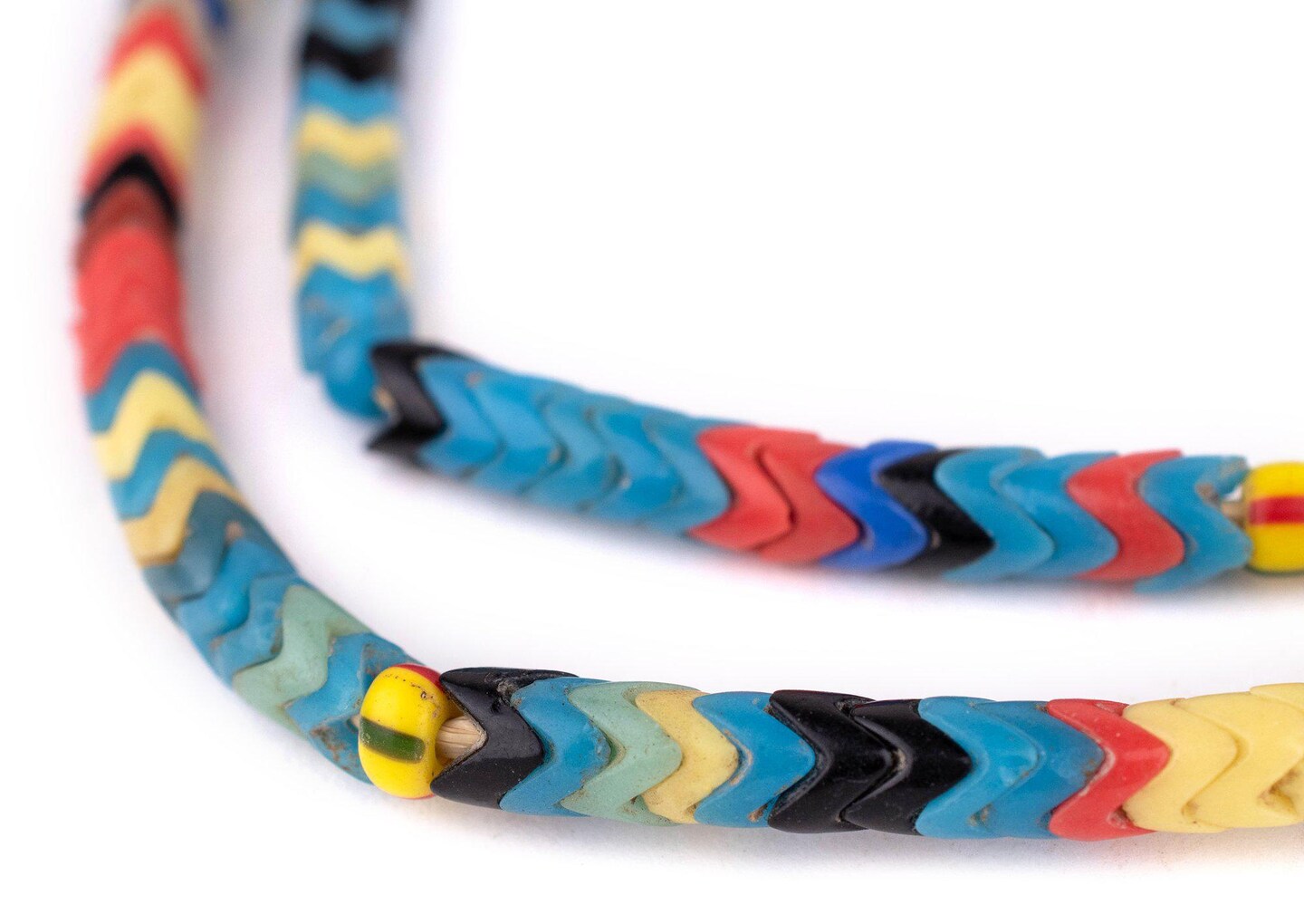 Vintage Czech Snake Beads - Full Strand of Interlocking Glass Vertebrae Beads - The Bead Chest (Mixed, Small)