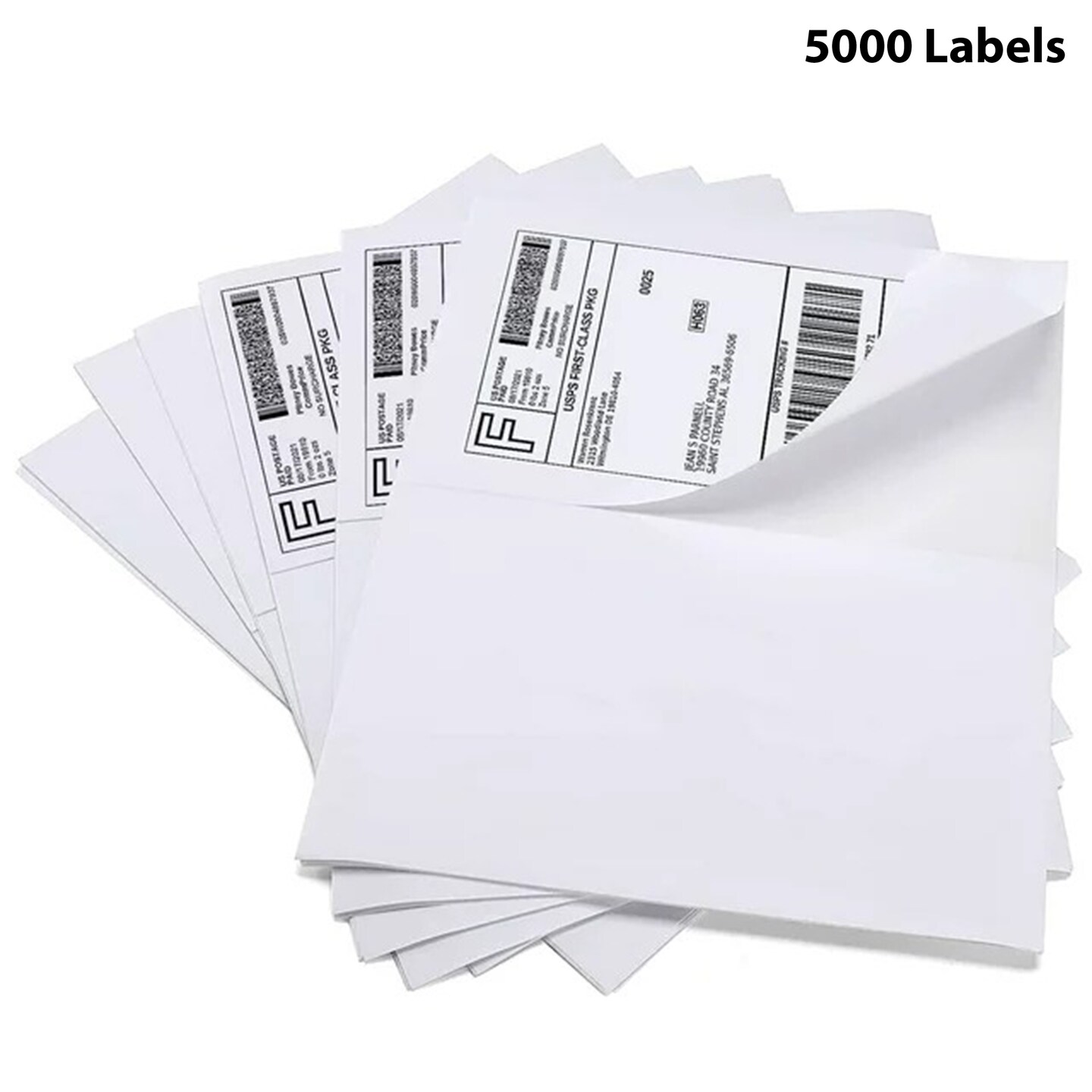 Half Sheet Self Adhesive Shipping Labels for Laser and Inkjet Printers, 5.5&#x22; x 8.5&#x22;