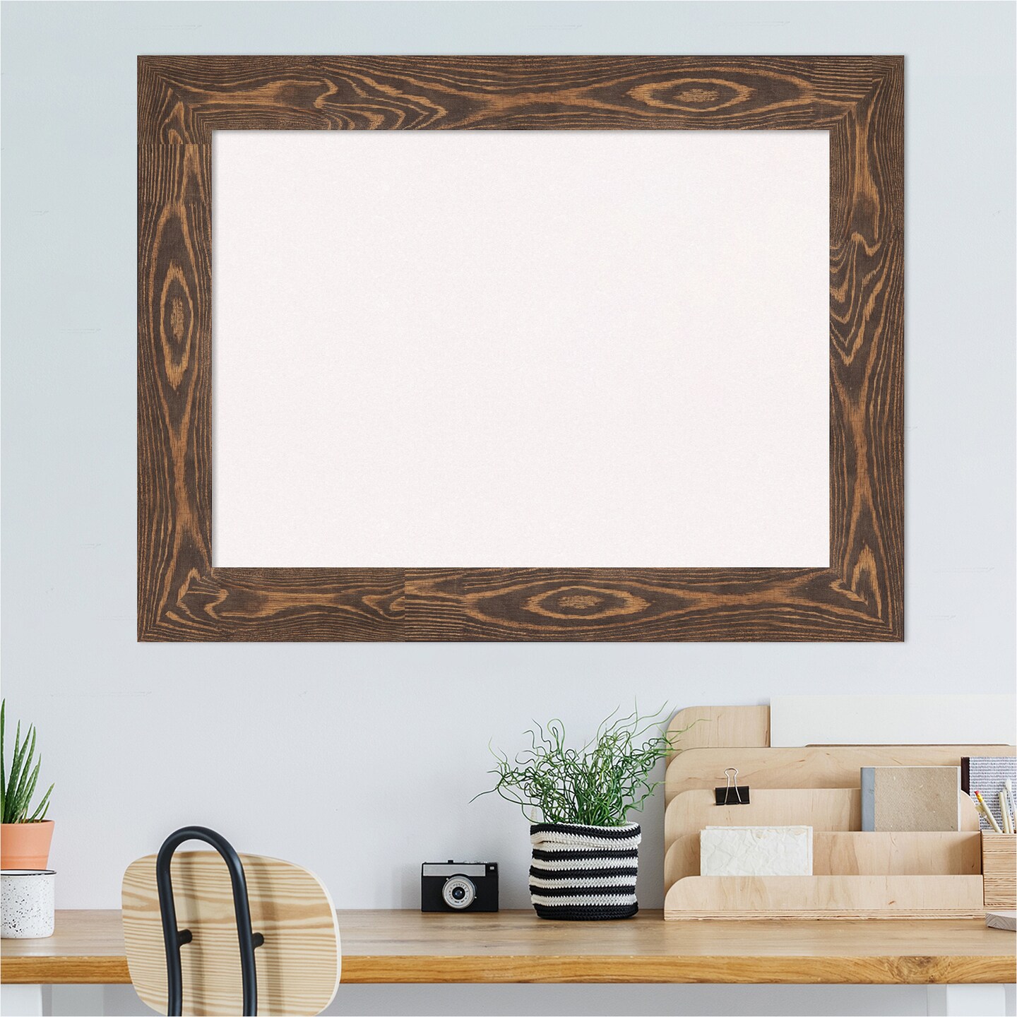 Bridge Wood Framed Corkboard, White Cork