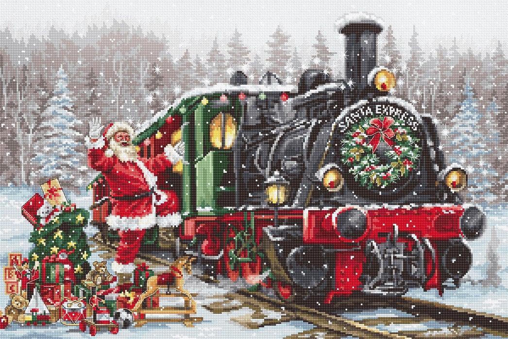 Santa&#x27;s Express B2397L Counted Cross-Stitch Kit