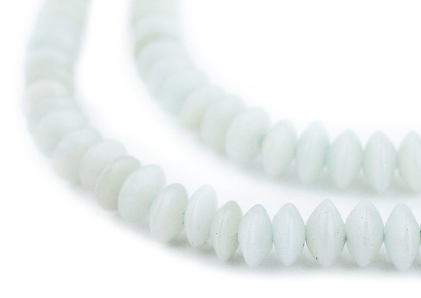 The Bead Chest Baby Blue Natural Saucer Seed Beads 9mm Green Wood 15 Inch Strand