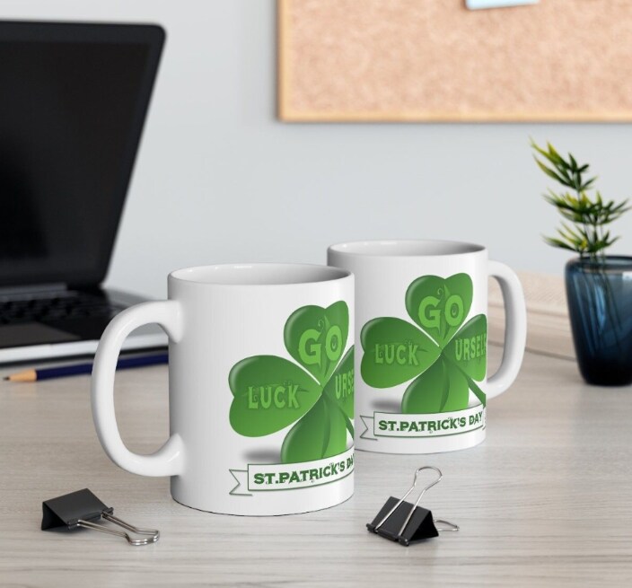 Saint Patrick's Day White Ceramic Mug, 11oz product 3