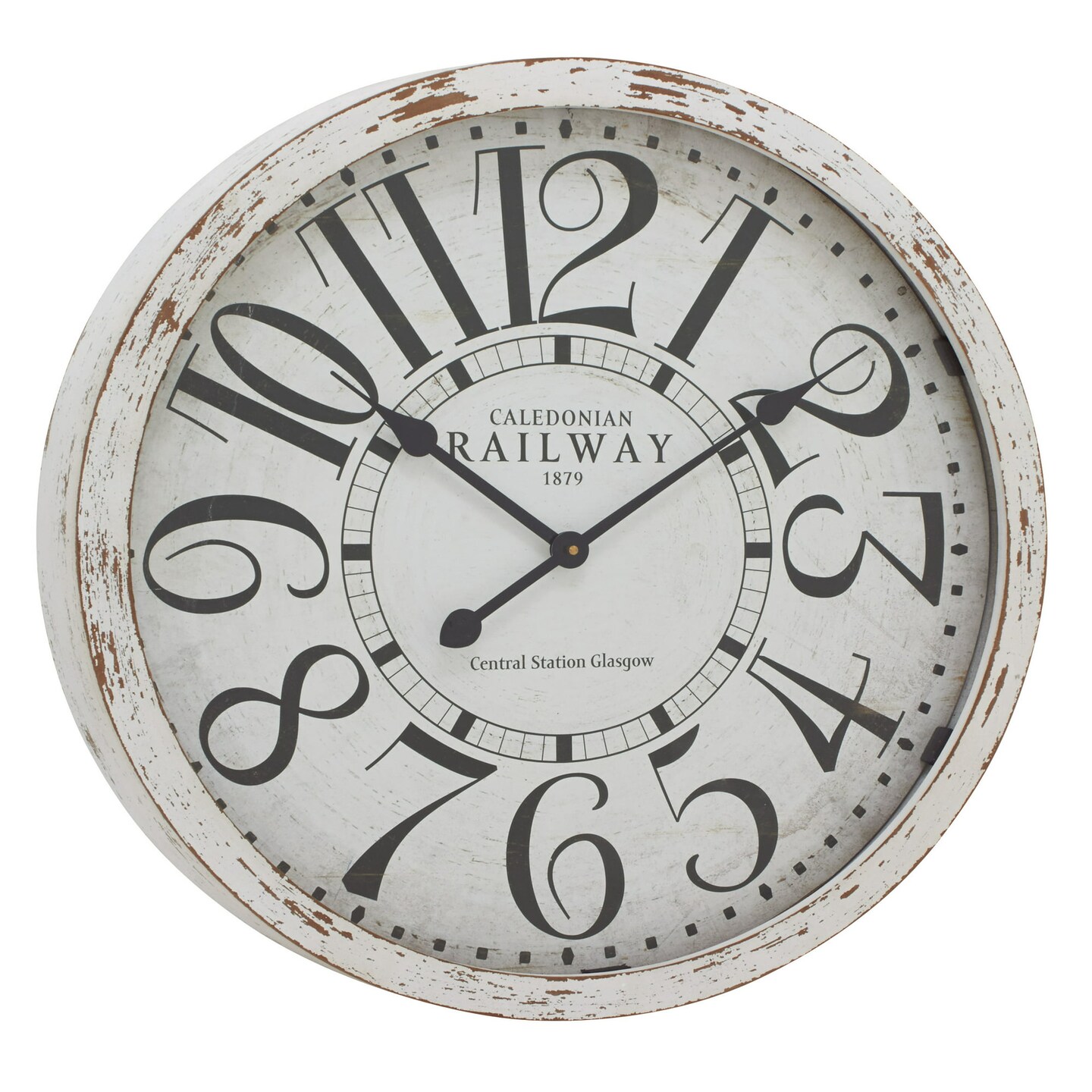 DecMode 24" White Wood Wall Clock | Michaels
