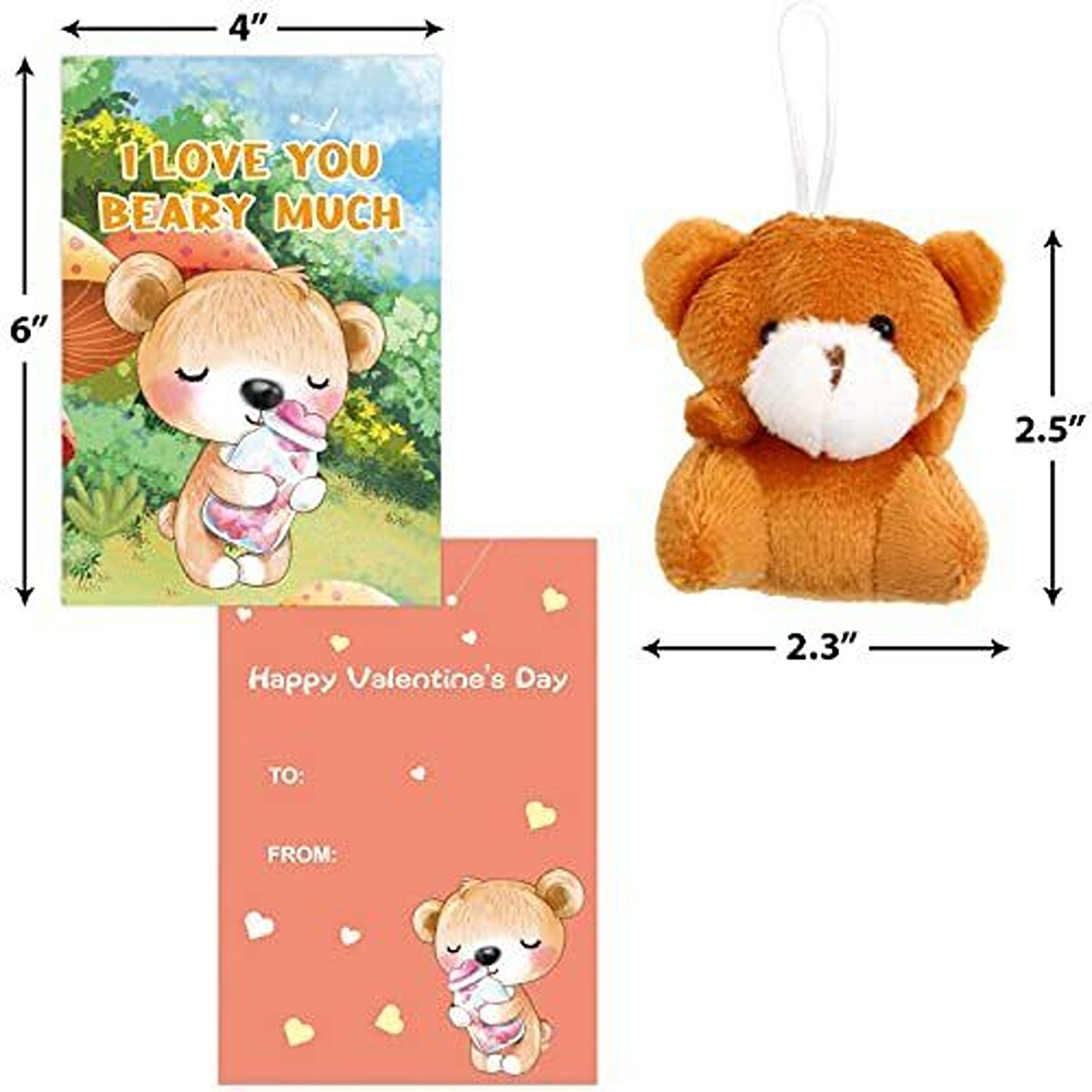 Cute Valentine Plush Toy Keychain 28 packs