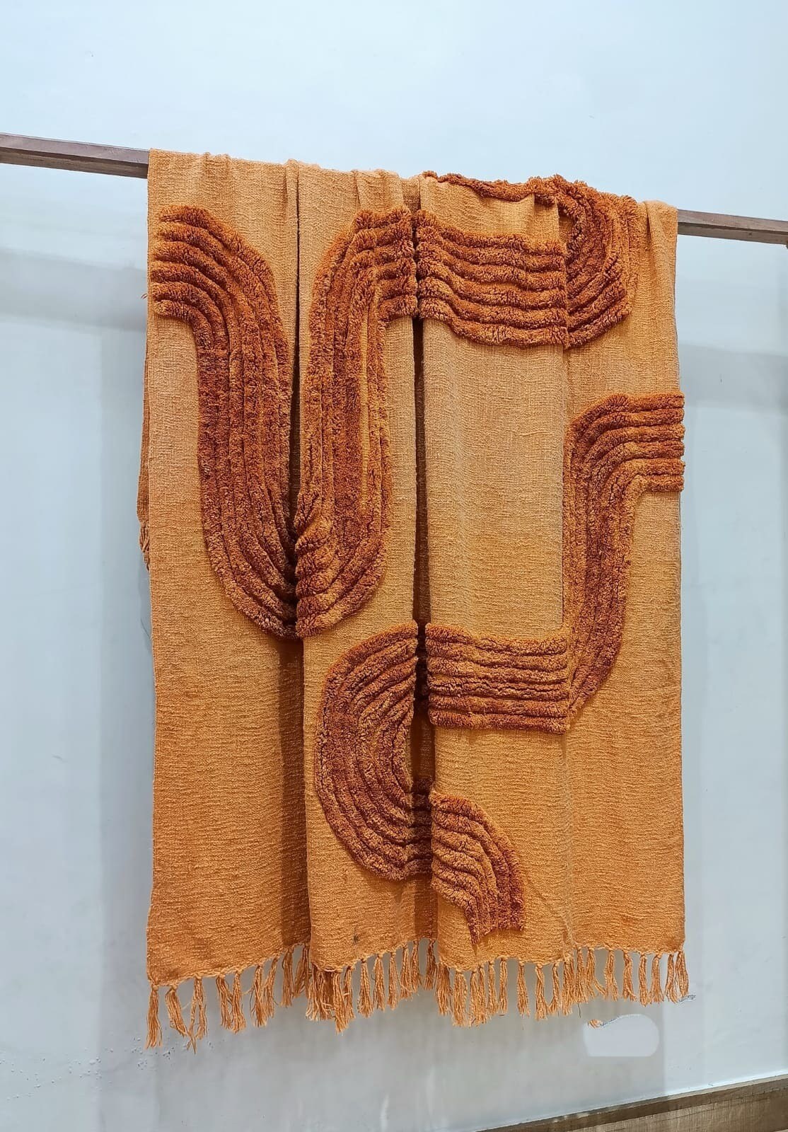 Tufted Waves Throws Blanket | Boho Sofa throw | cotton throw for bedroom| Minimalist throws| Throws