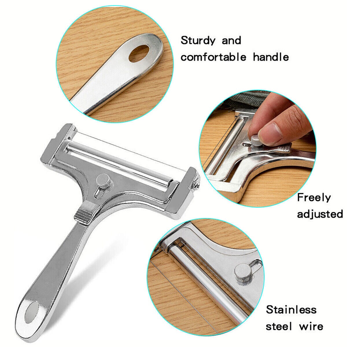 Kitcheniva Adjustable Stainless Steel Cheese Slicer Tool