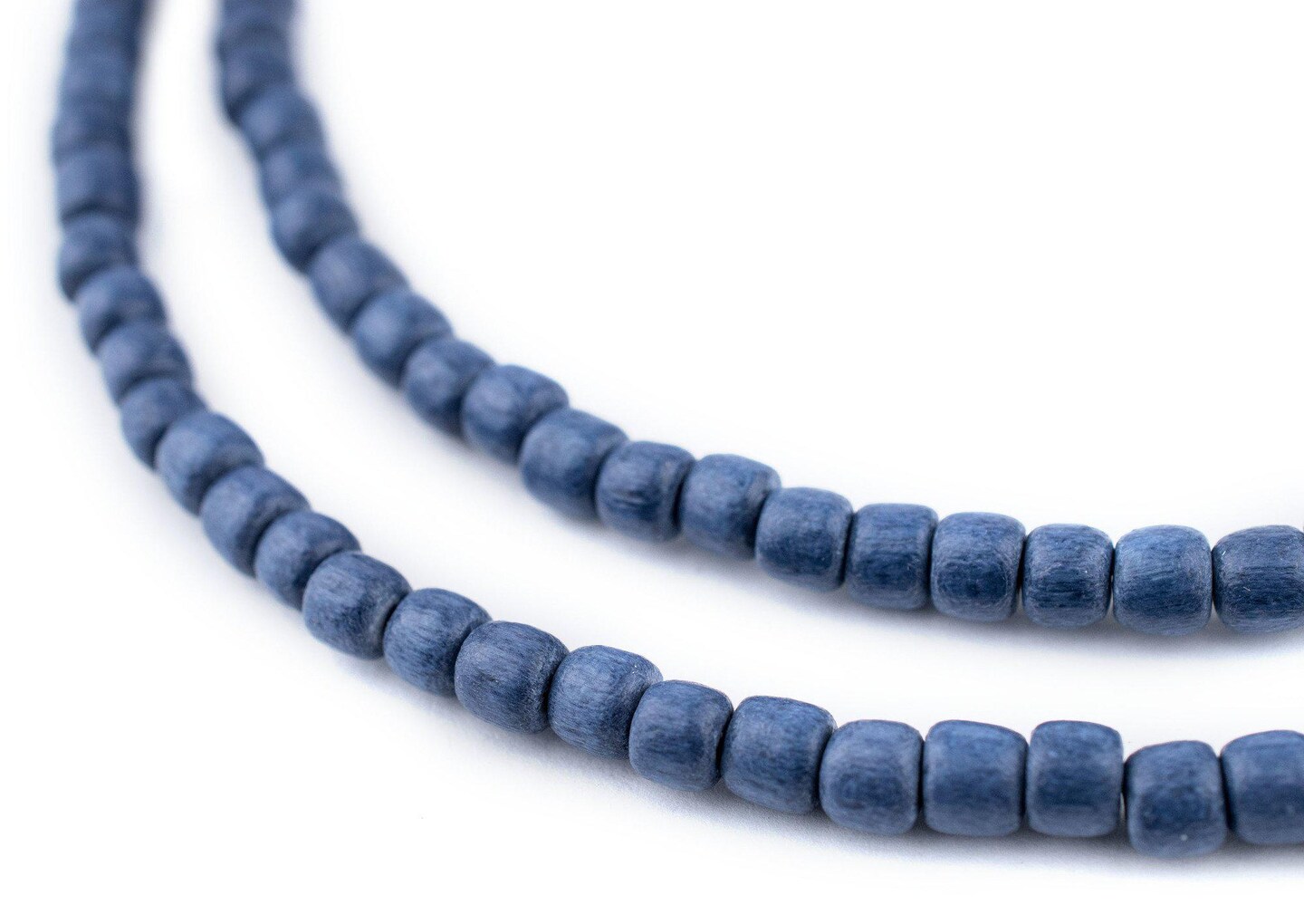 The Bead Chest Cobalt Blue Nugget Natural Wood Beads (5mm): Organic Eco-Friendly Wooden Bead Strand for DIY Jewelry, Crafts, Necklace and Bracelet Making